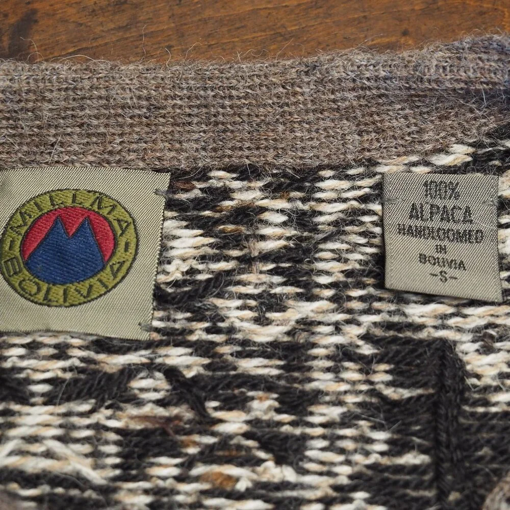 Women's 100% Hand Loomed Alpaca Pullover Sweater - Millma Bolivia Size Small - Picture 8 of 8